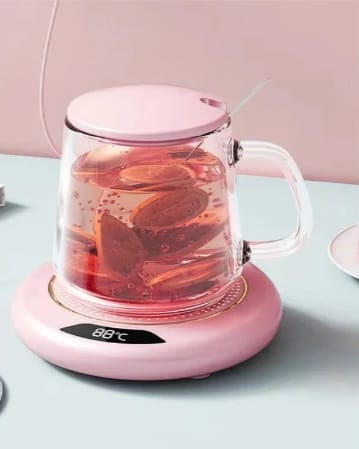 Thermostatic USB Cup Warmer – Adjustable 3-Speed Heating Coaster for Coffee, Milk, or Tea