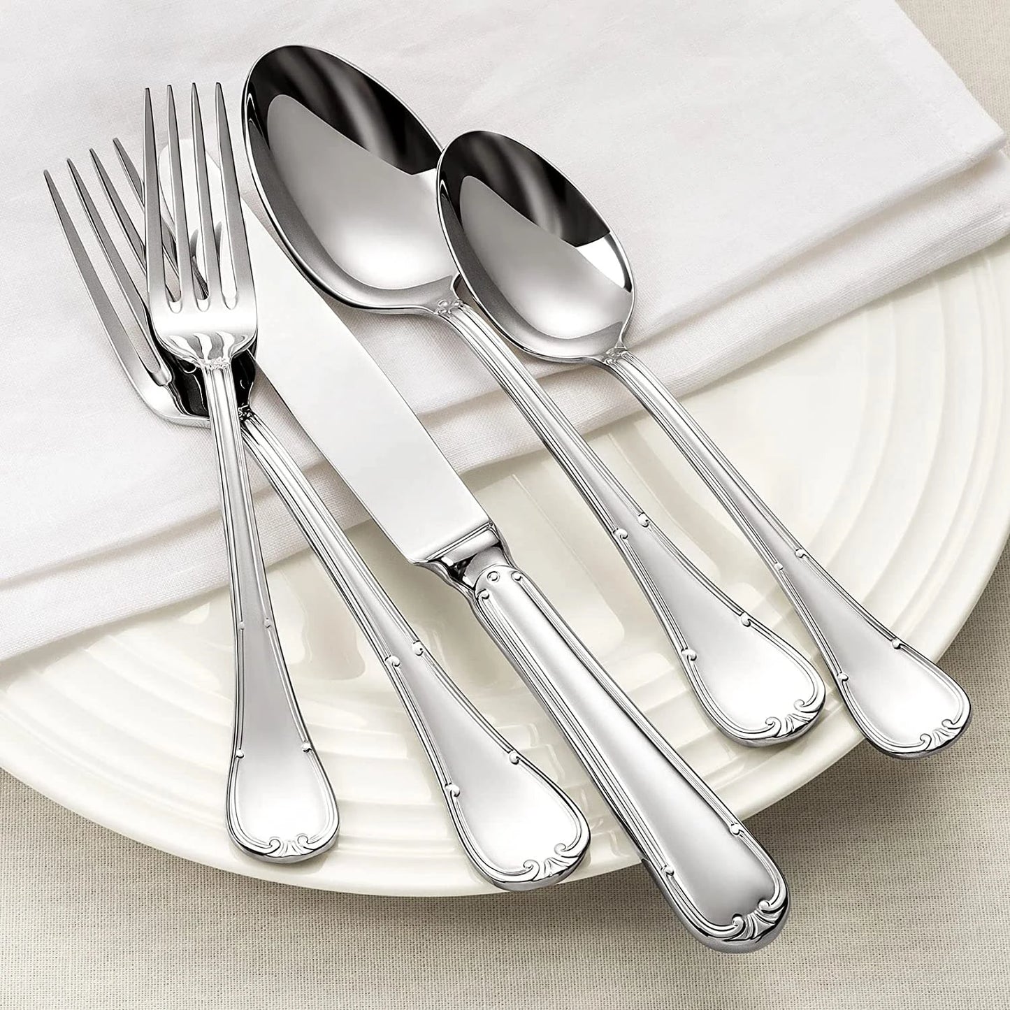 Premium Stainless Steel Gold Cutlery Set – 4–25 Piece Silverware with Knife, Fork & Spoon for Elegant Dining