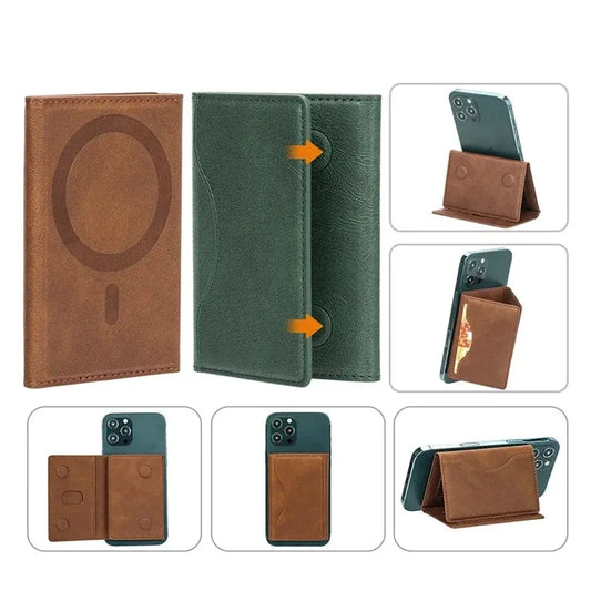 Magnetic iPhone Wallet Case – Leather Card Pouch with MagSafe