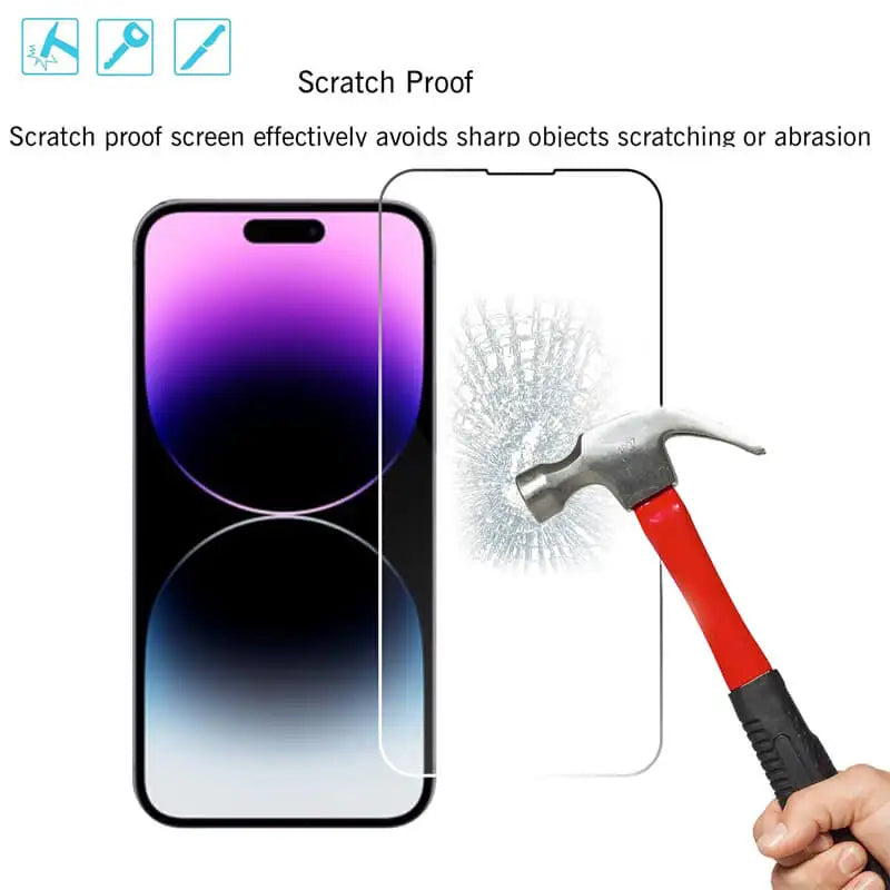 Durable Tempered Glass Screen Shield for iPhone 13 14 15 16 17 Series