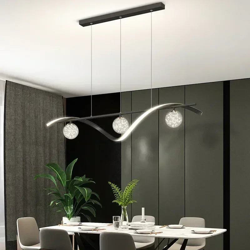 Lampadario a sospensione minimalista a sfera in vetro a LED - Lampadario da soffitto moderno per la casa