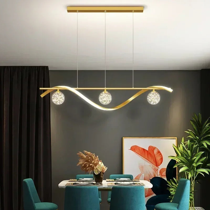 Lampadario a sospensione minimalista a sfera in vetro a LED - Lampadario da soffitto moderno per la casa