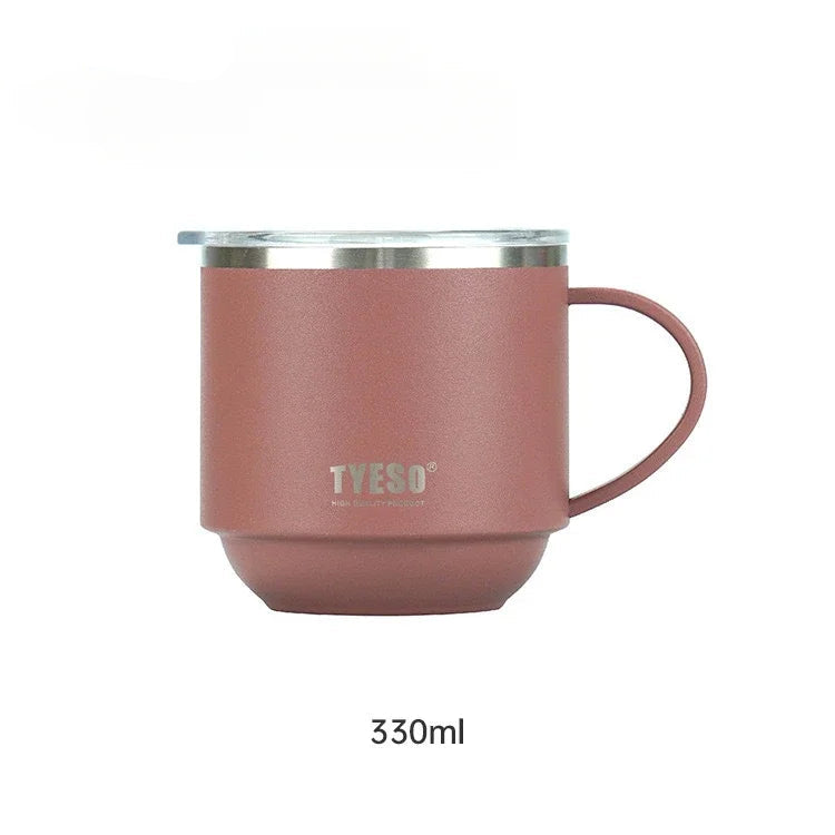 Tyeso Everyday Coffee Mug – Durable Stainless Steel Cup with Clear Lid