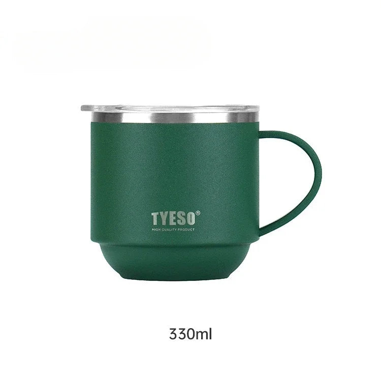Tyeso Everyday Coffee Mug – Durable Stainless Steel Cup with Clear Lid