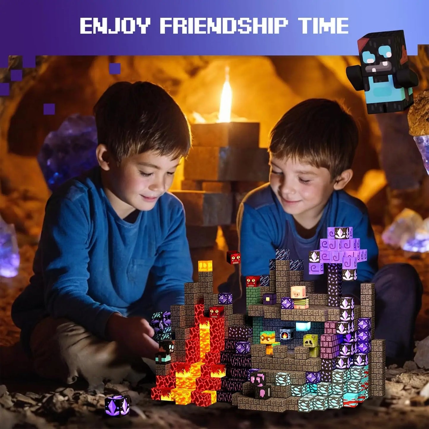 STEM Magnetic Brick Toy Set – Cave World Cube Blocks for Kids – Best 2025 Gift Idea