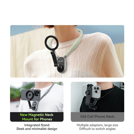 Magnetic Neck Phone Holder – Quick Release Mount for iPhone & Android
