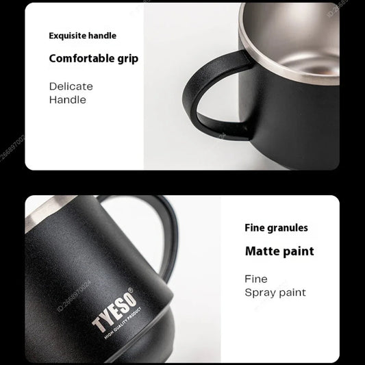 Tyeso Everyday Coffee Mug – Durable Stainless Steel Cup with Clear Lid