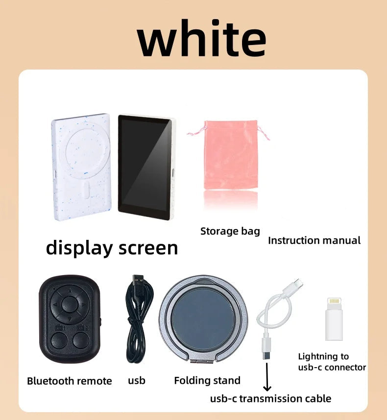 Magnetic Wireless Selfie Monitor for Rear Camera Vlogging