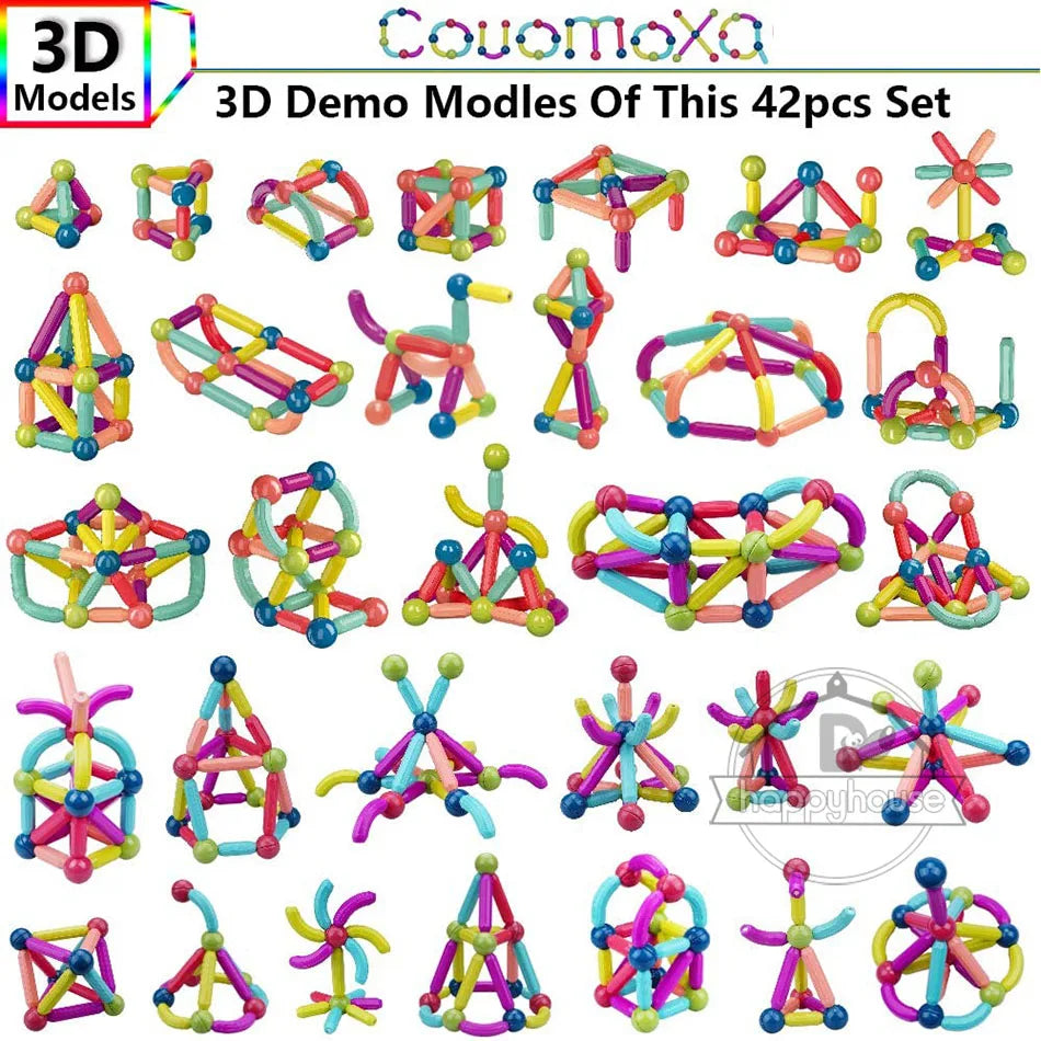 Montessori Magnet Building Rods Set – Magnetic Construction Blocks for Kids’ Education & Play