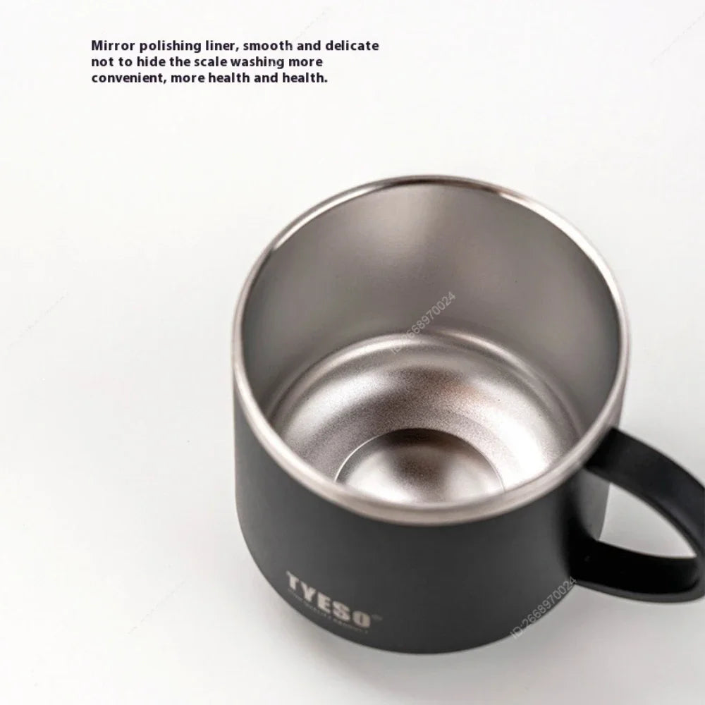 Tyeso Everyday Coffee Mug – Durable Stainless Steel Cup with Clear Lid