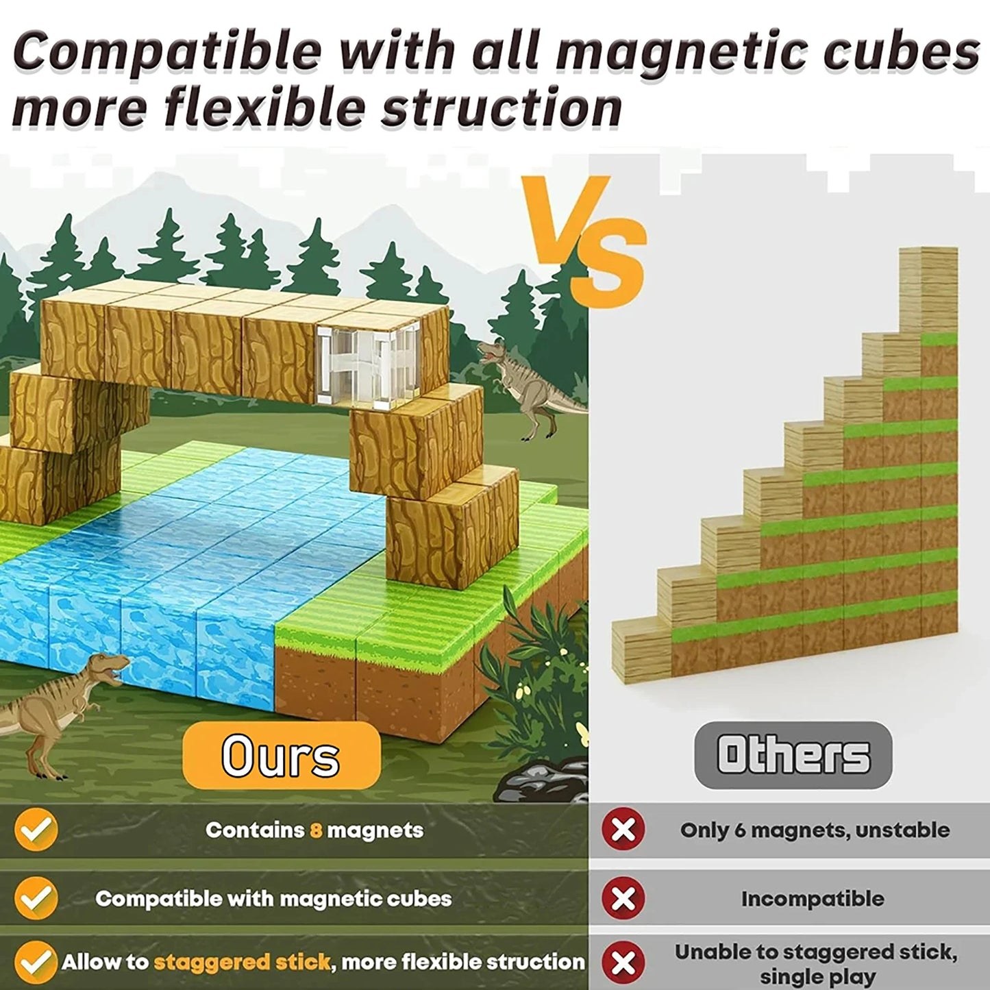 Magnetic Sensory Cubes Toy Set – 100PCS Montessori STEM Gift for Boys & Girls