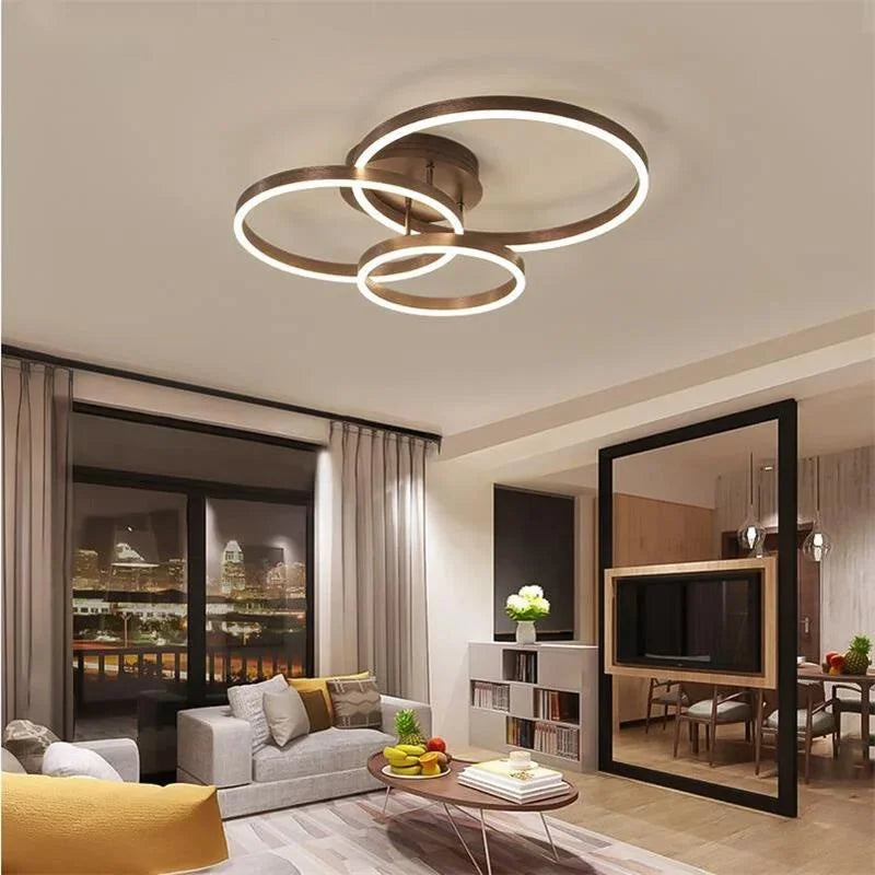 NordiGlo – Glossy Black Metal LED Chandelier for Home Interiors