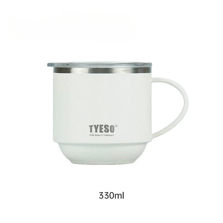 Tyeso Everyday Coffee Mug – Durable Stainless Steel Cup with Clear Lid