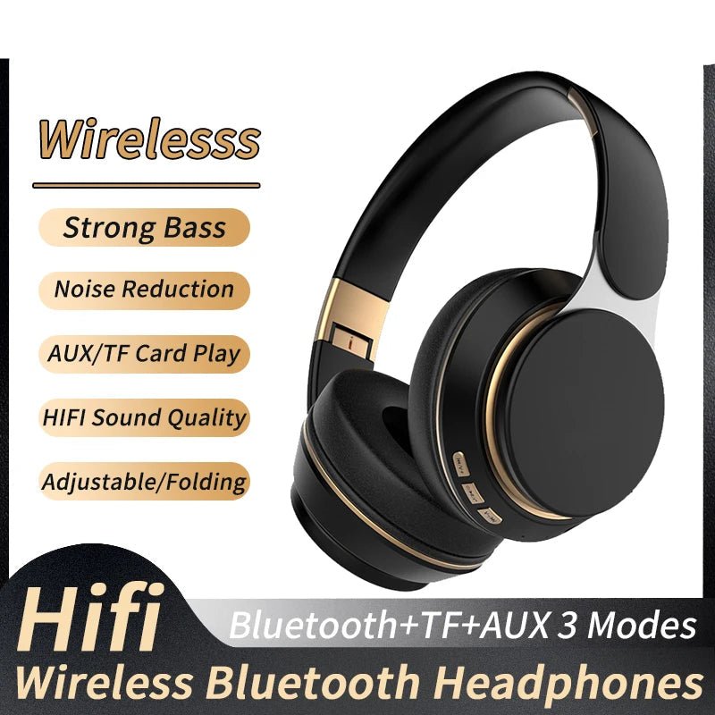 Cuffie wireless 3 in 1 - Stereo con Bluetooth, AUX da 3,5 mm e scheda TF