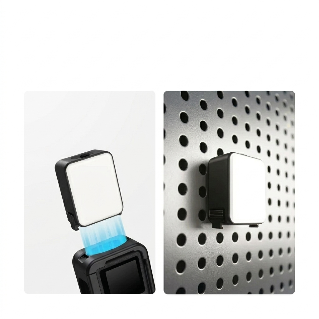 Mini Waterproof Selfie Light | TELESIN Quick Release for DJI Osmo Action 2–5 Pro