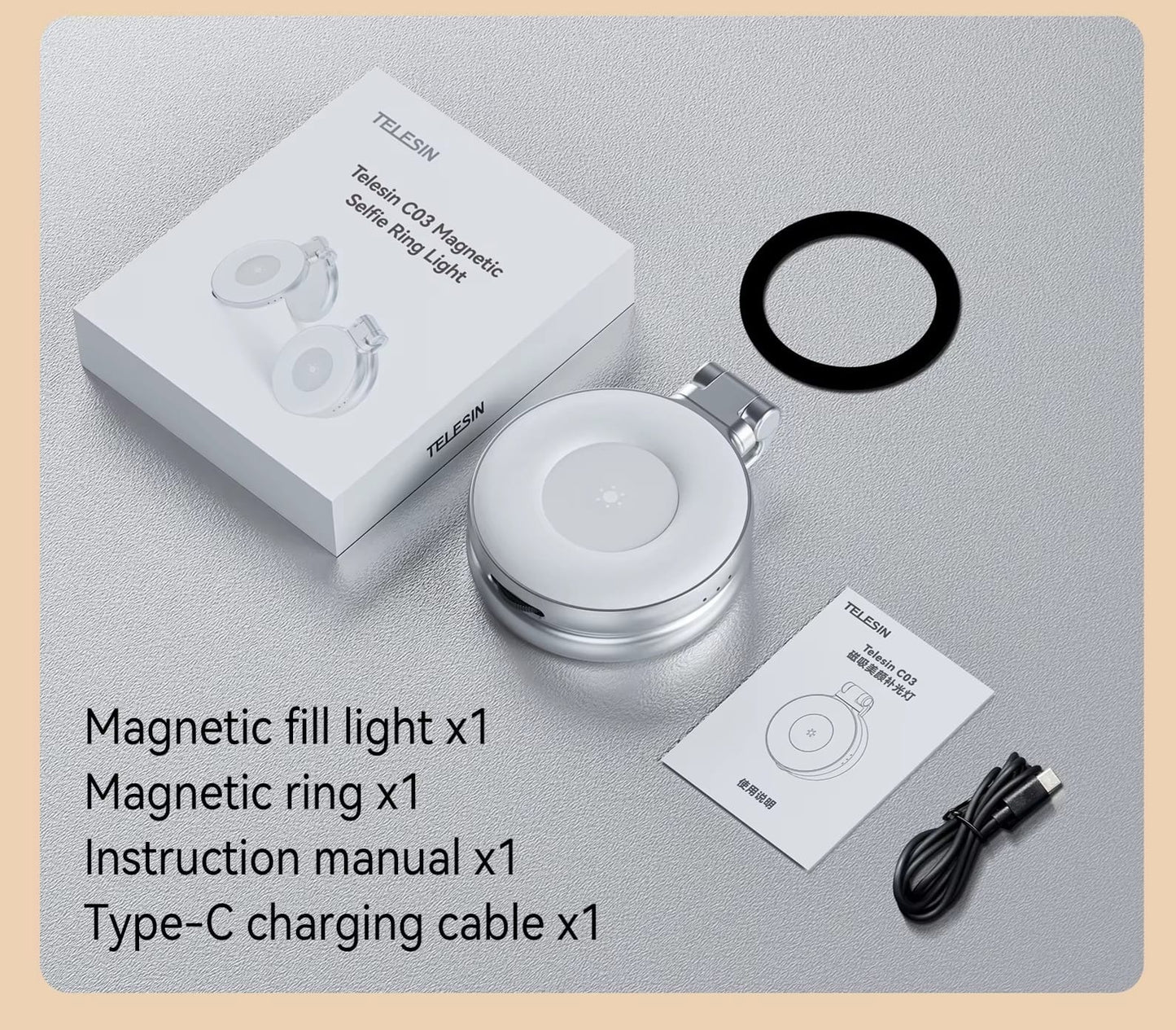 Perfect selfies, even in the dark-Works with all phones – ready in 2 seconds!