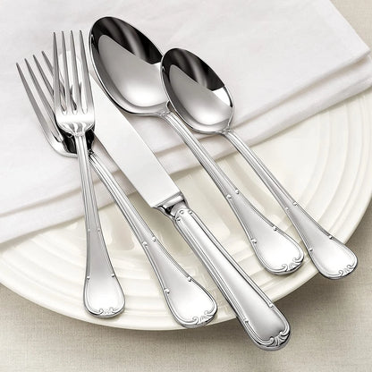 Premium Stainless Steel Gold Cutlery Set – 4–25 Piece Silverware with Knife, Fork & Spoon for Elegant Dining