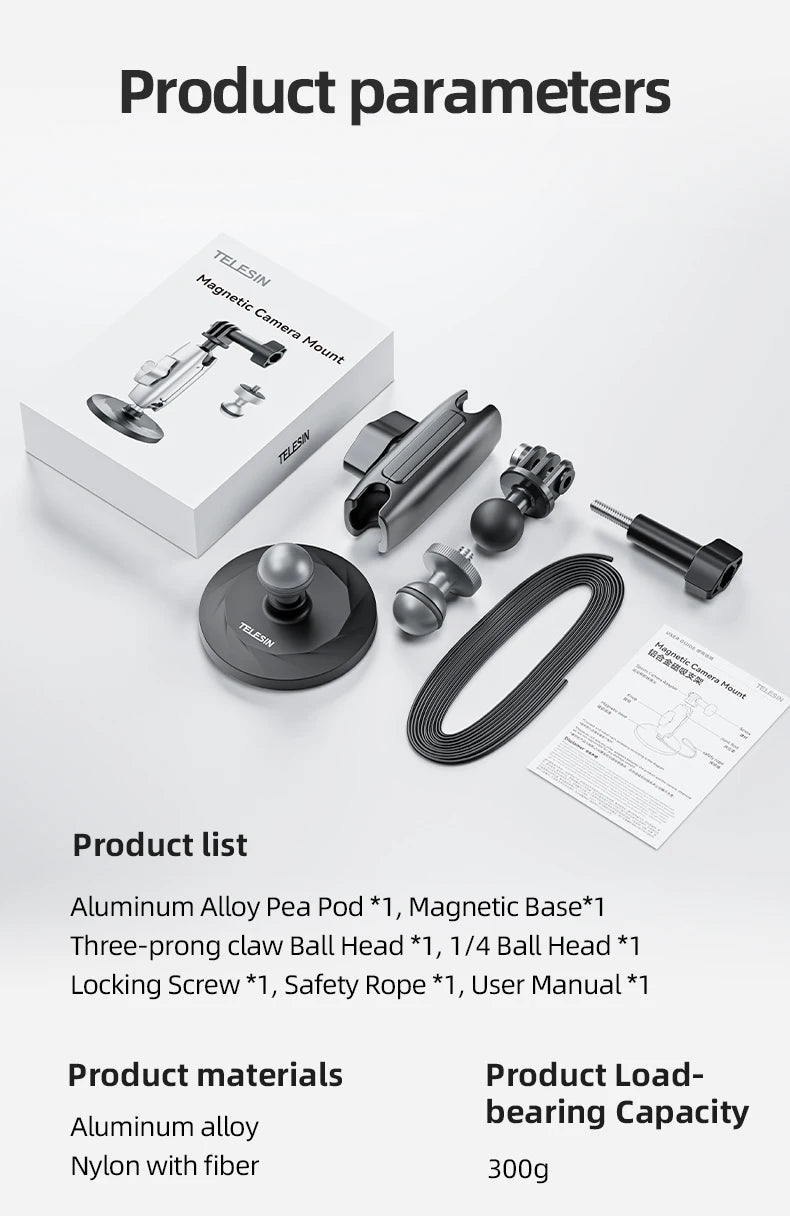 360° Magnetic Action Camera Mount | For GoPro, Insta360, DJI & Phones