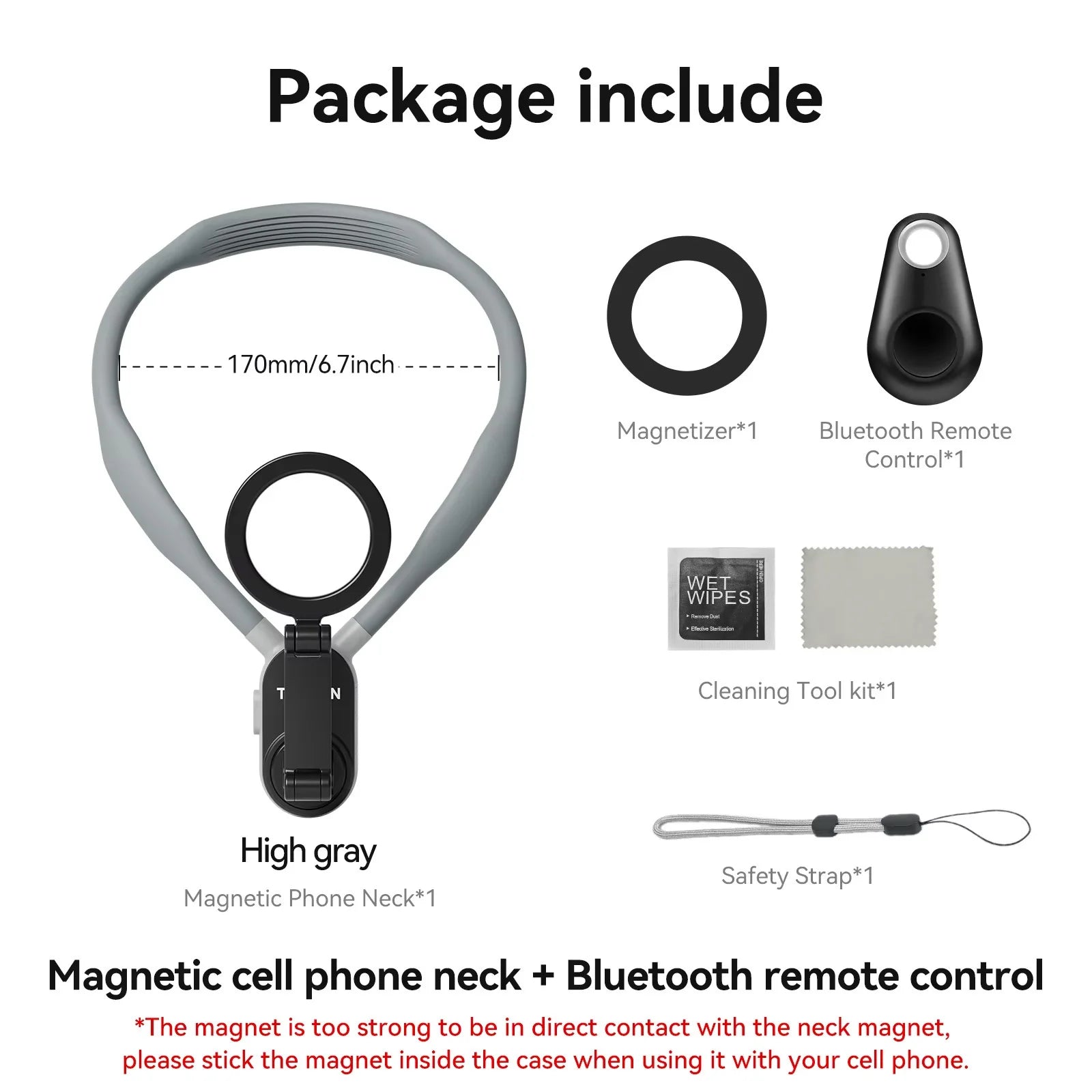 Magnetic Neck Phone Holder – Quick Release Mount for iPhone & Android