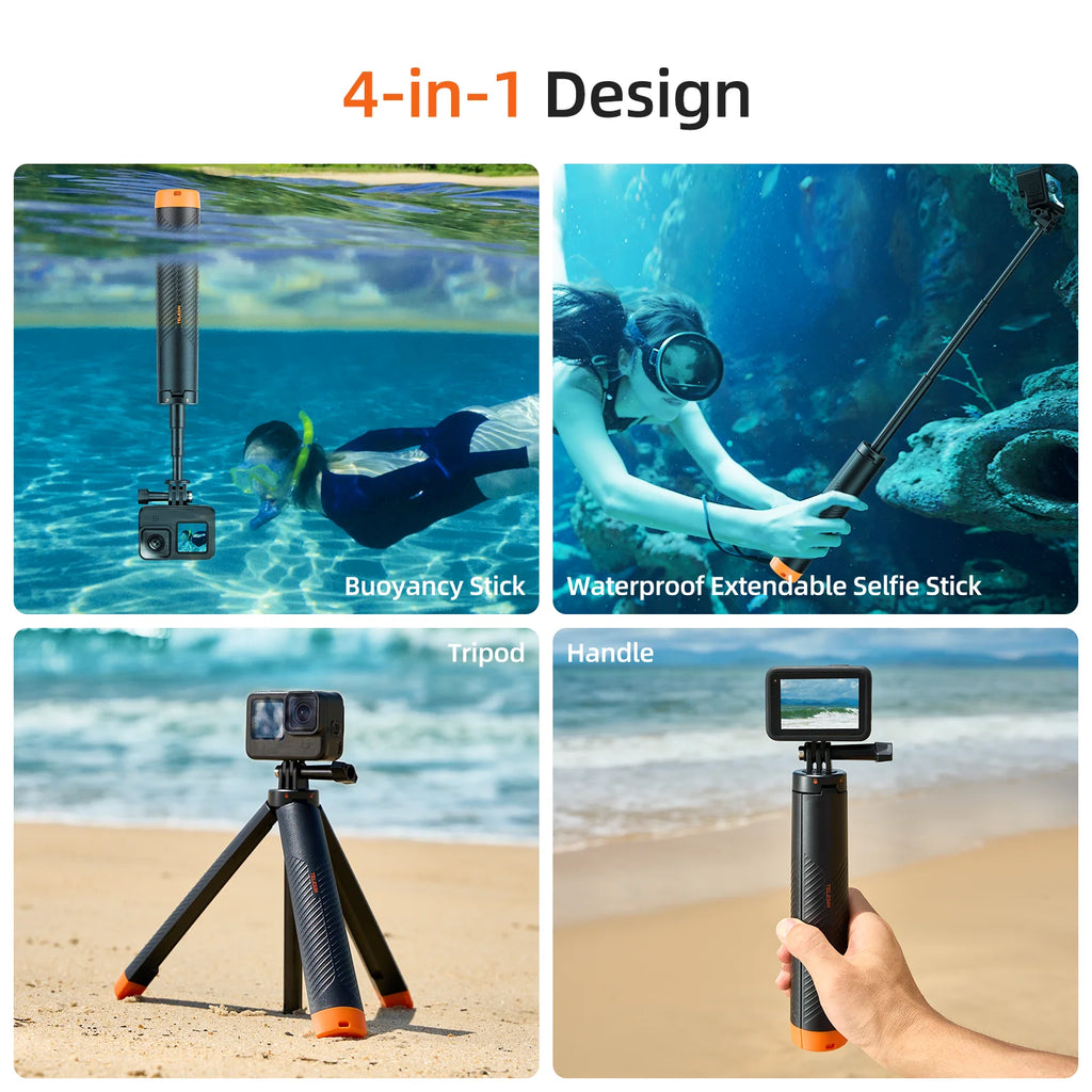TELESIN Floating Diving Tripod Stick | For GoPro, Insta360 & DJI Action Cams