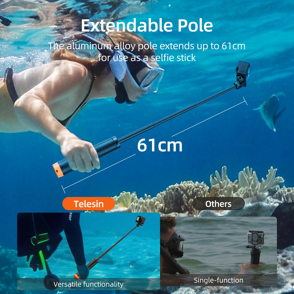 TELESIN Floating Diving Tripod Stick | For GoPro, Insta360 & DJI Action Cams