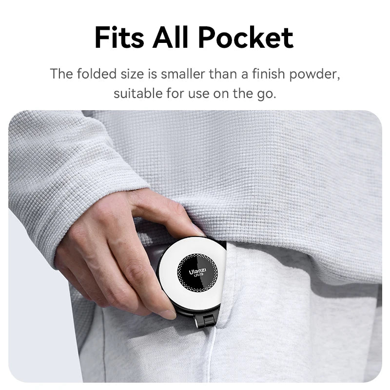 Ulanzi LM19 MagSafe Light CRI 95+ for Vlog Livestream Photograph Bi-Color Flip Fill Light Suitable for Magnetic Mobile Phones