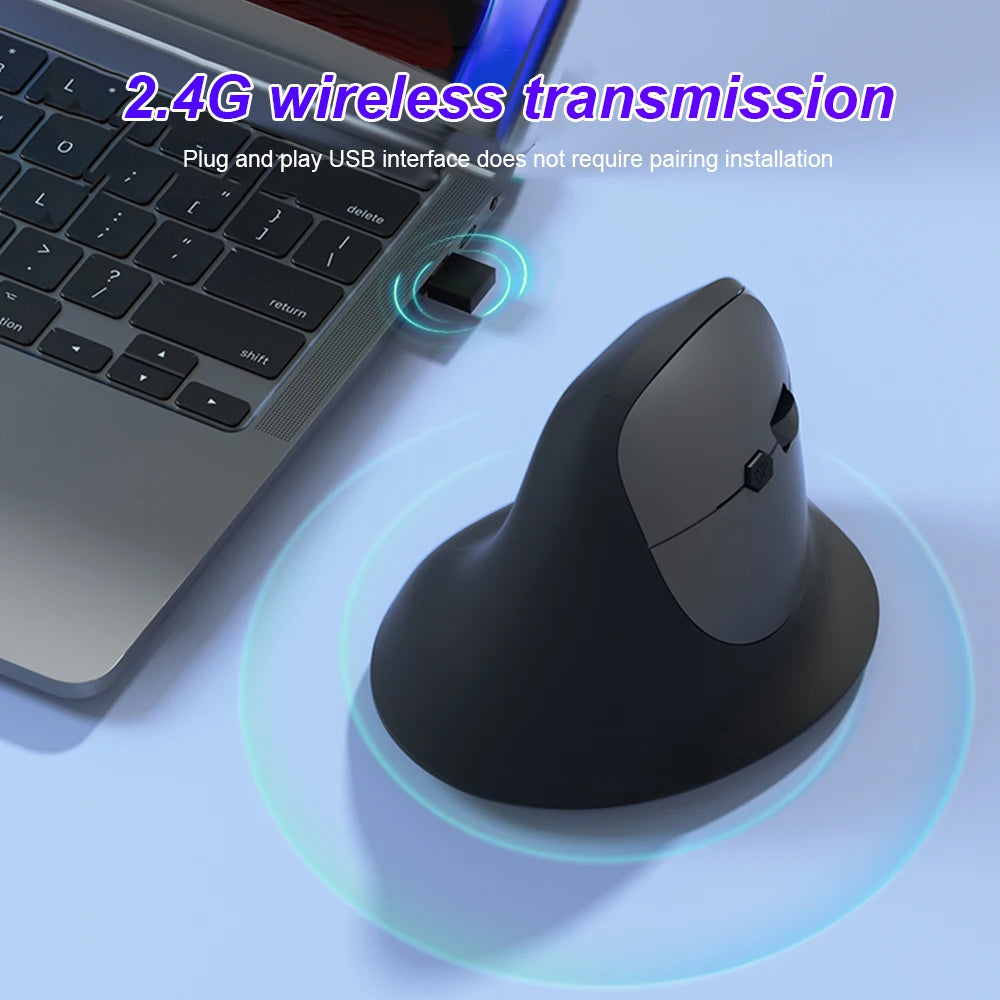 Mouse ergonomico Bluetooth 2.4G - Ottico, silenzioso e regolabile per laptop/desktop