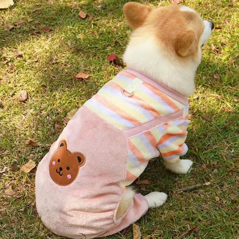Cosy Winter Fleece Jumpsuit for Dogs & Cats – With Leash Ring