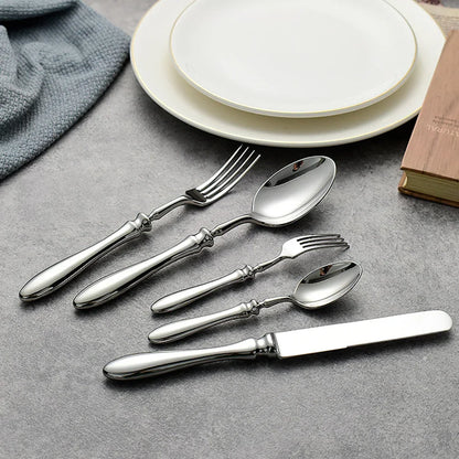 Elegant Roman Handle Dinnerware, Dishwasher Safe-5 Piece 18/10 Stainless Steel Cutlery Set