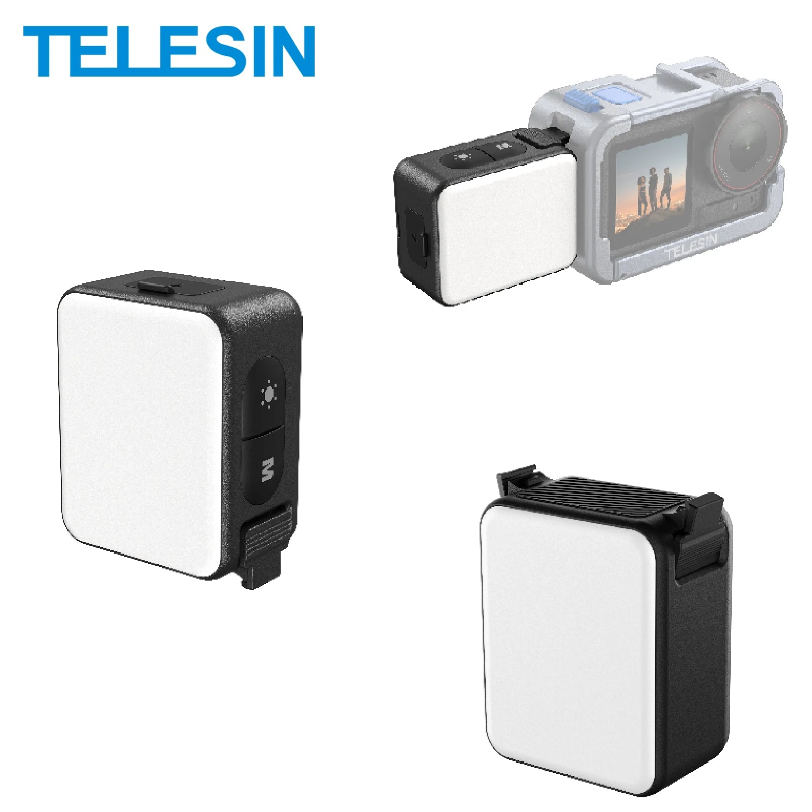 Mini Waterproof Selfie Light | TELESIN Quick Release for DJI Osmo Action 2–5 Pro