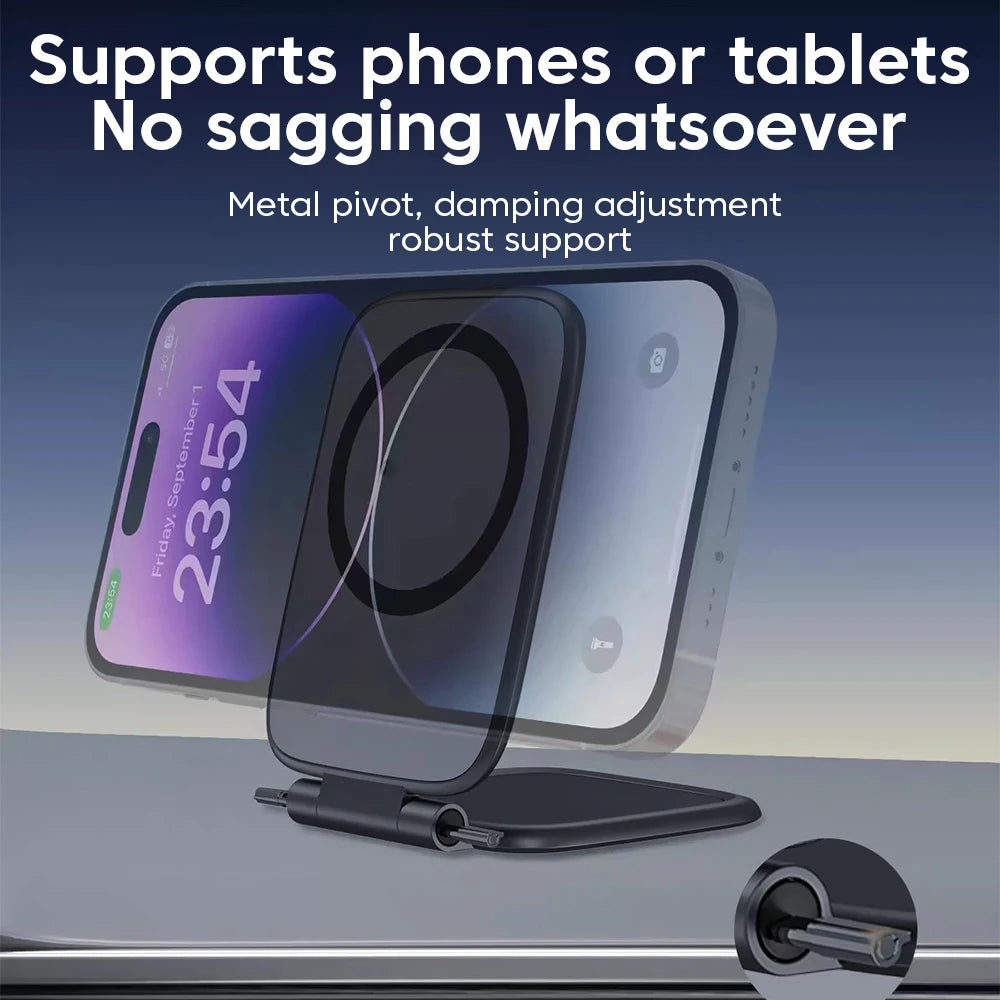 Magnetic Car Phone Holder Ultra-Thin Foldable Dashboard Mount