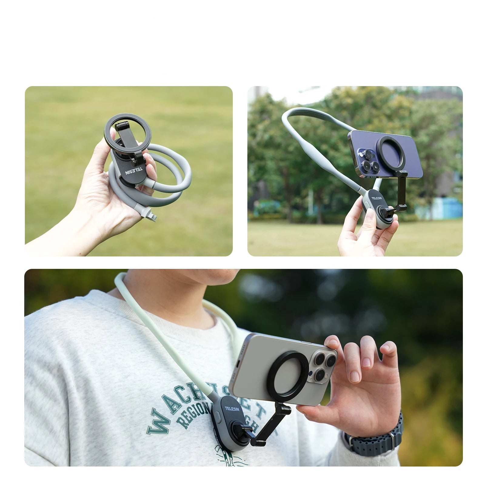 Magnetic Neck Phone Holder – Quick Release Mount for iPhone & Android