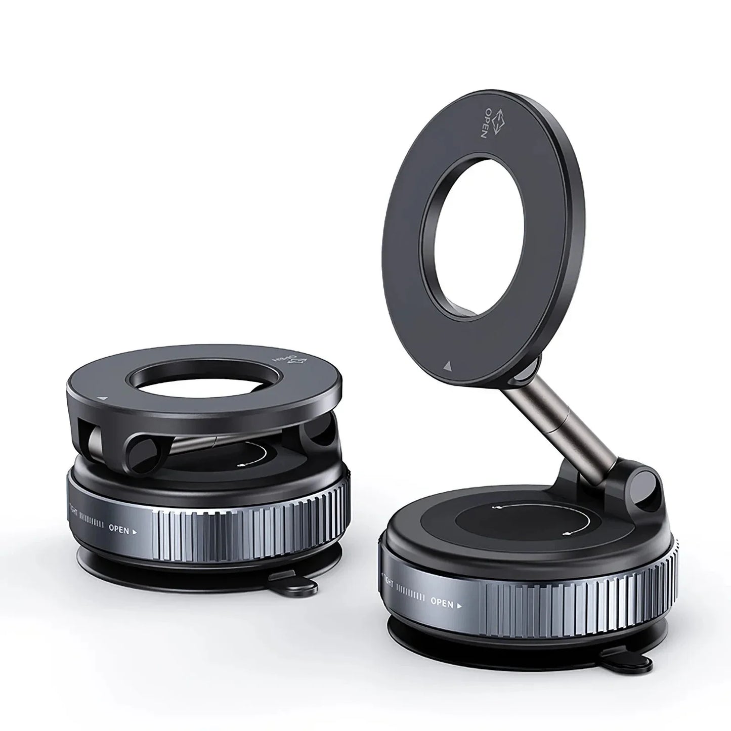 Universal Magnetic Car Mount with Rotating Suction Base