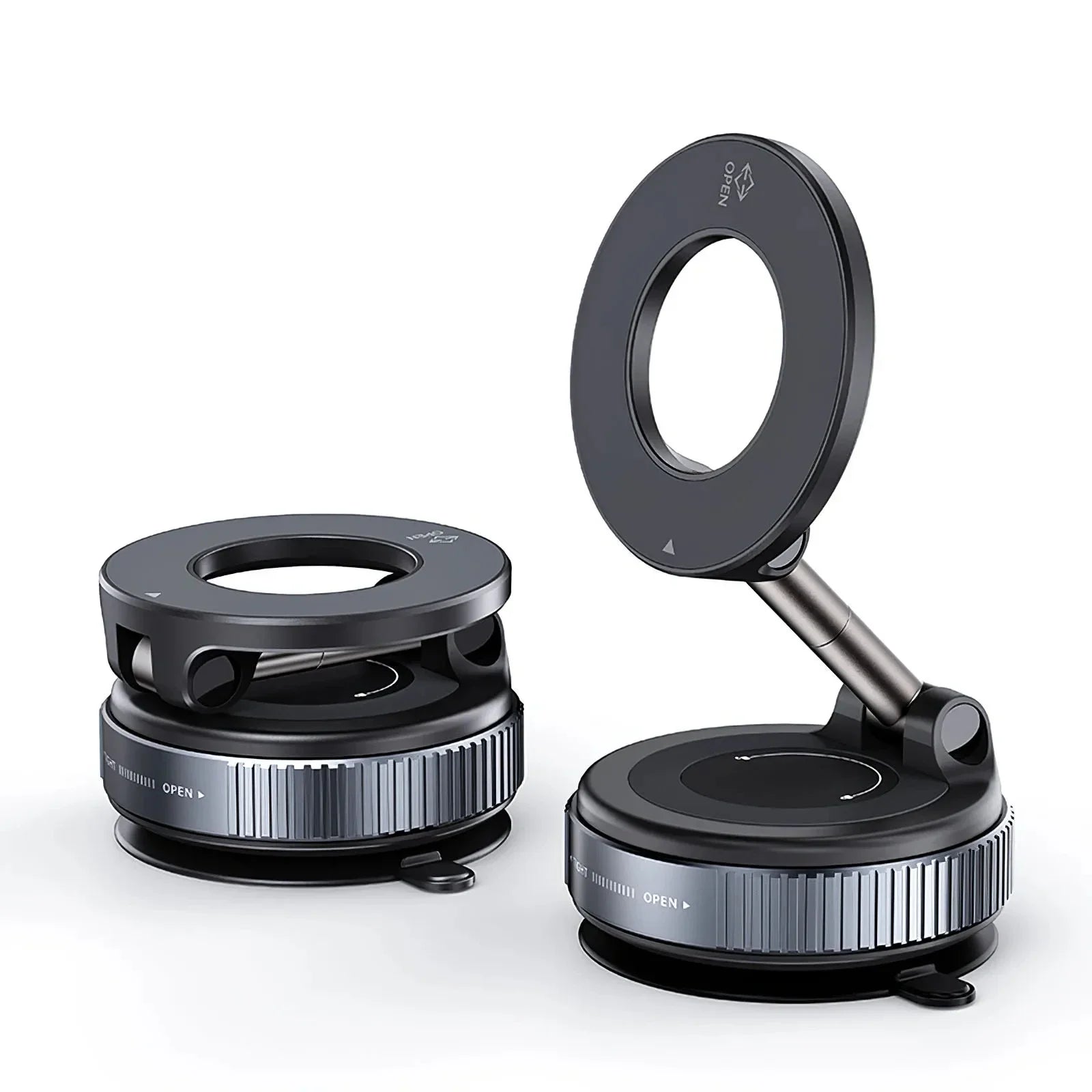 Universal Magnetic Car Mount with Rotating Suction Base