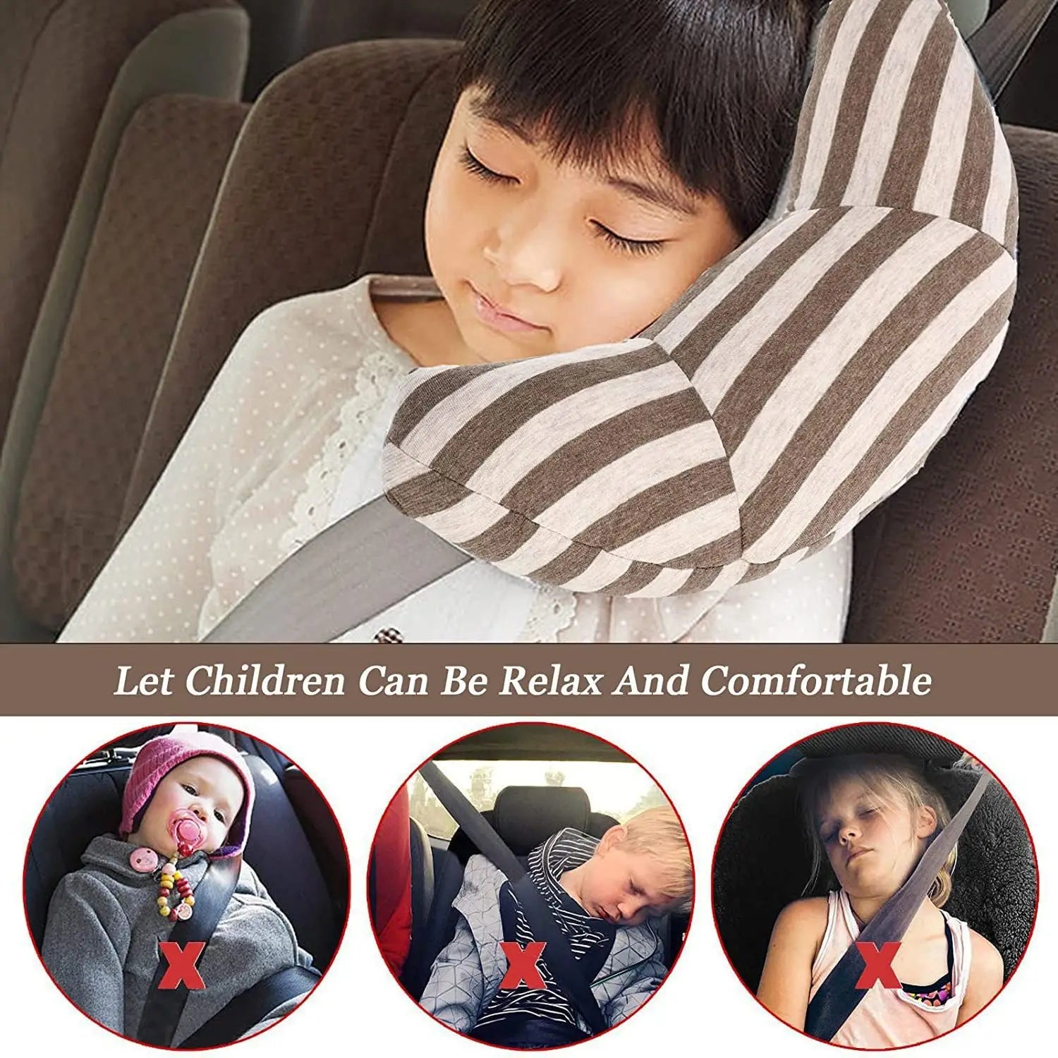 Kids Cartoon Car Seatbelt Pillow – Neck & Shoulder Support Pad