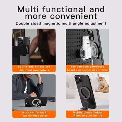 Strong Magnetic 3-in-1 iPhone Stand & Ring Grip – Rotating MagSafe Holder (14/15/16)