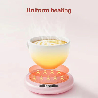 Thermostatic USB Cup Warmer – Adjustable 3-Speed Heating Coaster for Coffee, Milk, or Tea