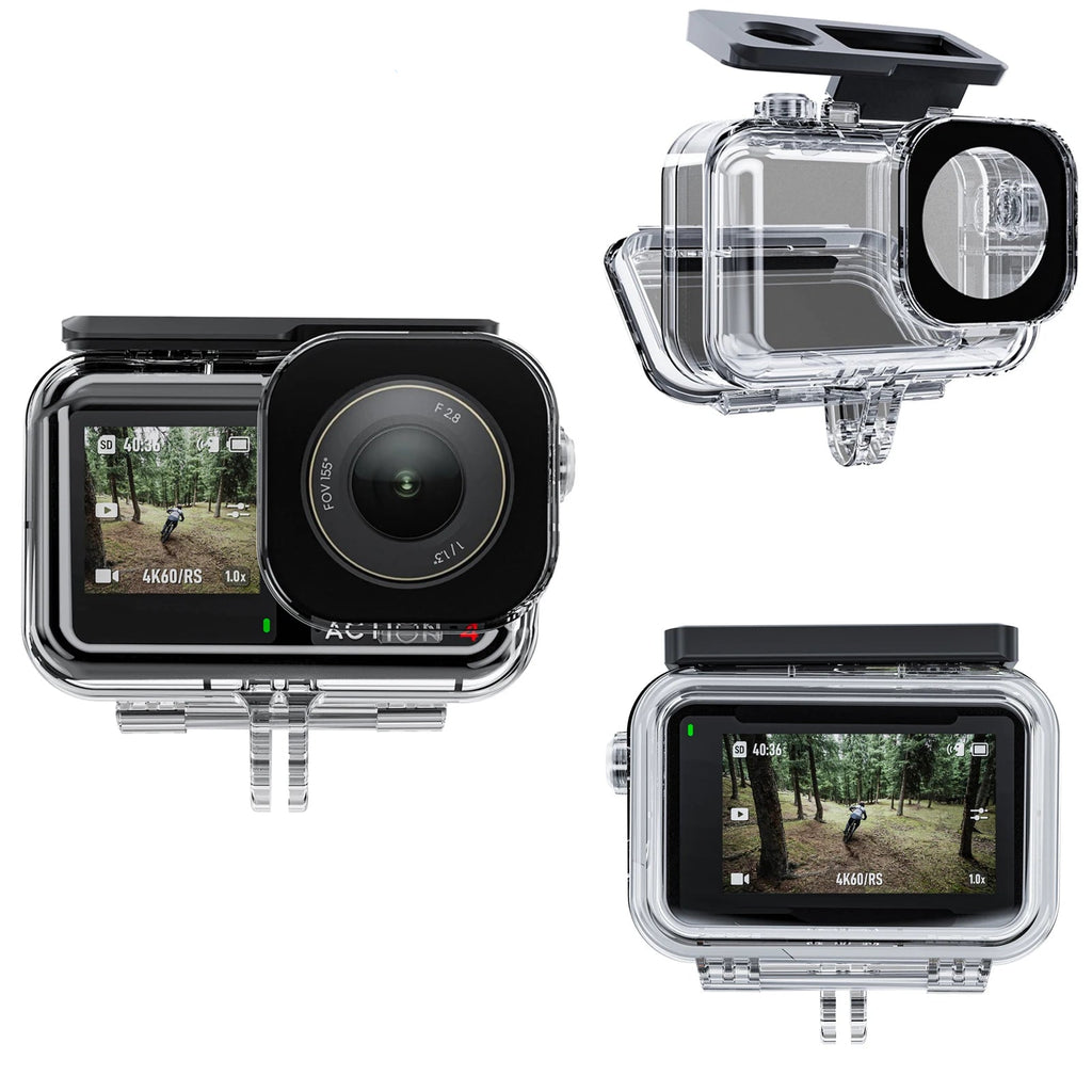 Waterproof Housing for DJI Osmo Action 3–5 Pro | TELESIN 45M Dive Case