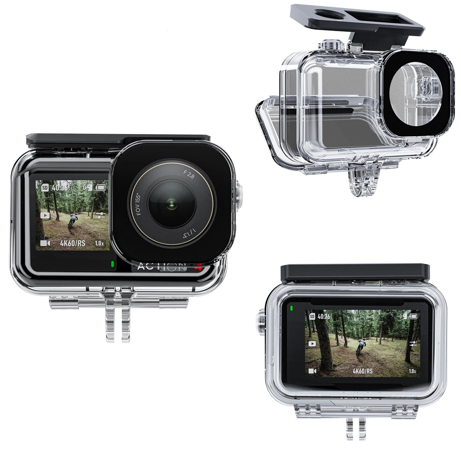 Waterproof Housing for DJI Osmo Action 3–5 Pro | TELESIN 45M Dive Case