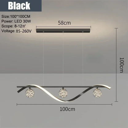 Lampadario a sospensione minimalista a sfera in vetro a LED - Lampadario da soffitto moderno per la casa 