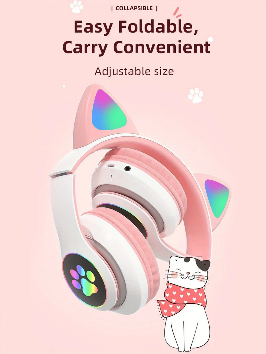 GlowSound™ Cat Ear RGB Headphones