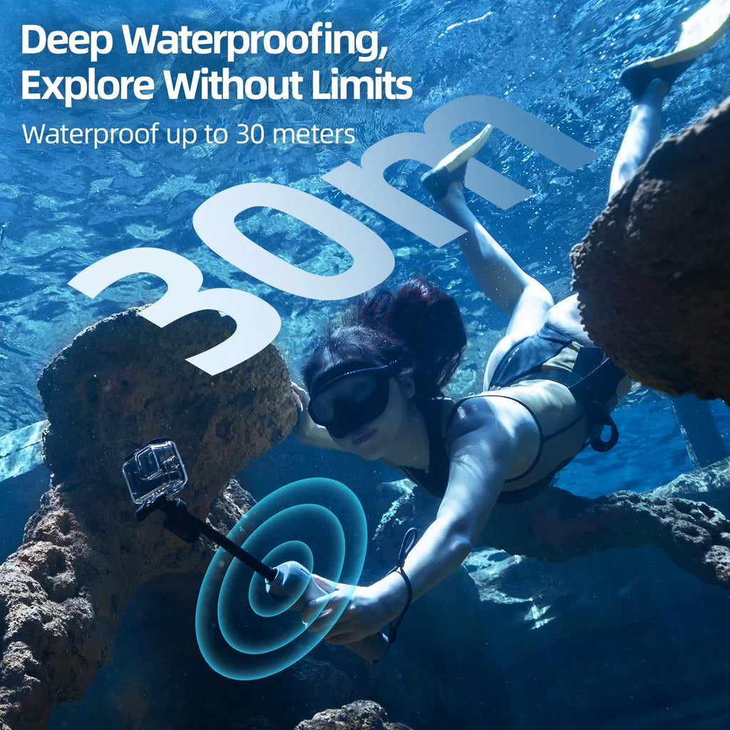 Waterproof Diving Selfie Stick 0.85M | TELESIN + Remote for GoPro 8–12