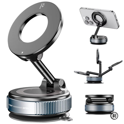 Universal Magnetic Car Mount with Rotating Suction Base