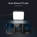 Mini Waterproof Selfie Light | TELESIN Quick Release for DJI Osmo Action 2–5 Pro