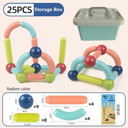 Set di aste magnetiche per costruzioni Montessori – Blocchi di costruzione magnetici per l'istruzione e il gioco dei bambini