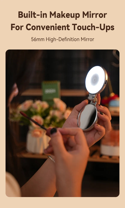 TELESIN Magnetic Mini Selfie Light – 3 Brightness Modes for iPhone & Android