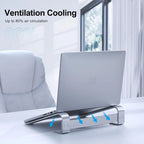 Aluminium Laptop Cooling Stand – Adjustable Desk Riser