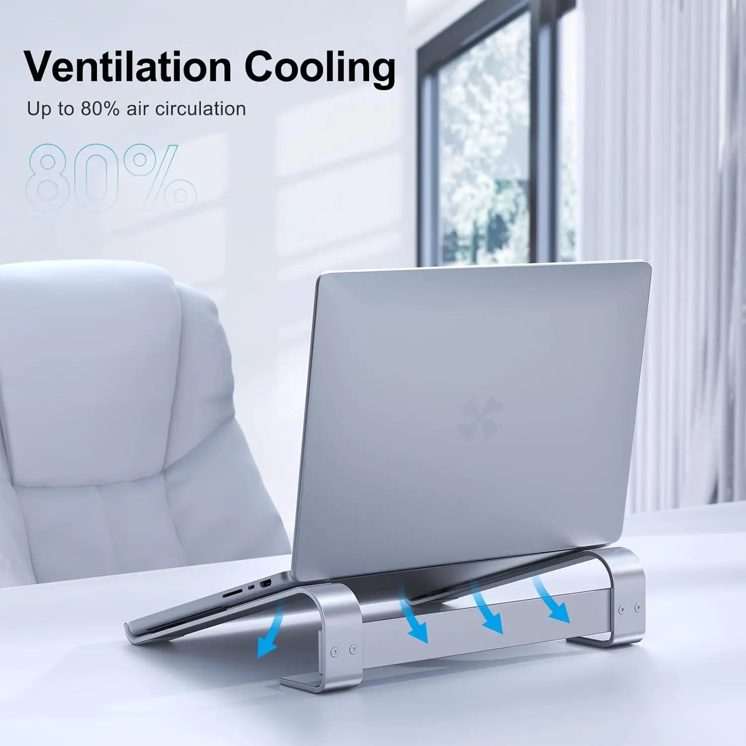 Aluminium Laptop Cooling Stand – Adjustable Desk Riser