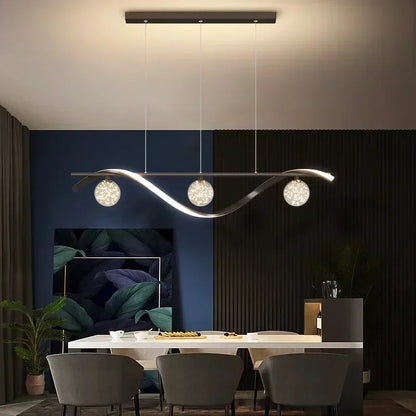 Lampadario a sospensione minimalista a sfera in vetro a LED - Lampadario da soffitto moderno per la casa 
