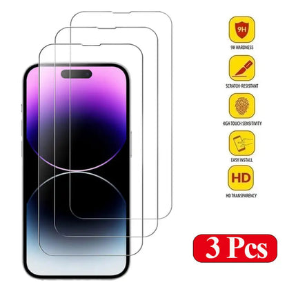 Durable Tempered Glass Screen Shield for iPhone 13 14 15 16 17 Series